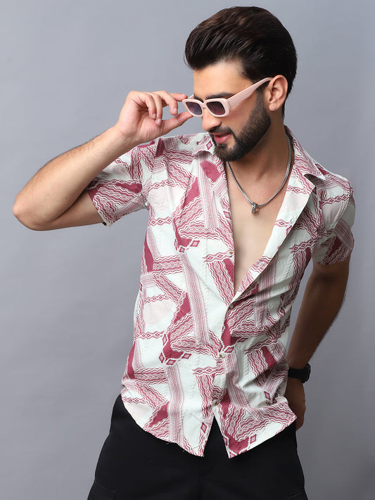 Abstract Printed Casual Shirt for Men