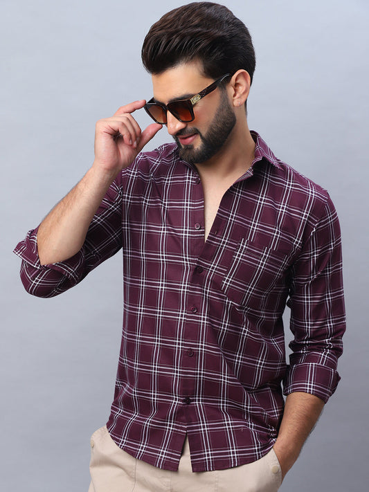 Checked Pure Cotton Casual Shirt for Men