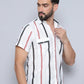 Striped Semi Sheer Casual Shirt For Men