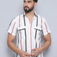Striped Semi Sheer Casual Shirt For Men