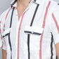 Striped Semi Sheer Casual Shirt For Men