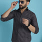 Charcoal Grey Checked Casual Shirt