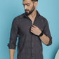 Charcoal Grey Checked Casual Shirt