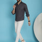 Charcoal Grey Checked Casual Shirt