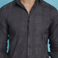 Charcoal Grey Checked Casual Shirt