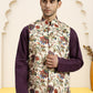 Silk Blend Ethnic Wear Nehru Jacket ( WaistCoat 3001Cream )