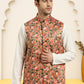 Silk Blend Ethnic Wear Nehru Jacket ( WaistCoat 3001Mustard )