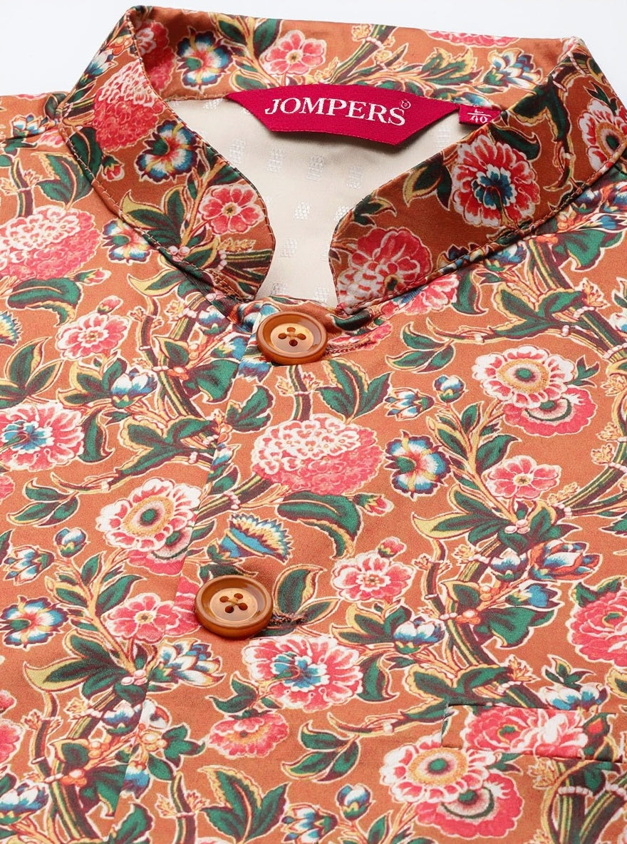 Silk Blend Ethnic Wear Nehru Jacket ( WaistCoat 3001Mustard )