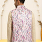 Silk Blend Ethnic Wear Nehru Jacket ( WaistCoat 3001Purple )