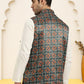 Silk Blend Ethnic Wear Nehru Jacket ( WaistCoat 3002Grey )