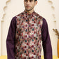 Silk Blend Ethnic Wear Nehru Jacket ( WaistCoat 3002Purple )