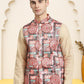 Silk Blend Ethnic Wear Nehru Jacket ( WaistCoat 3002Red )