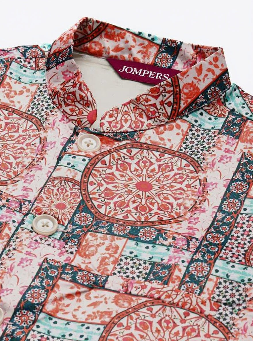 Silk Blend Ethnic Wear Nehru Jacket ( WaistCoat 3002Red )