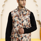 Silk Blend Ethnic Wear Nehru Jacket ( WaistCoat 3003Beige )