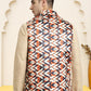 Silk Blend Ethnic Wear Nehru Jacket ( WaistCoat 3003Cream )