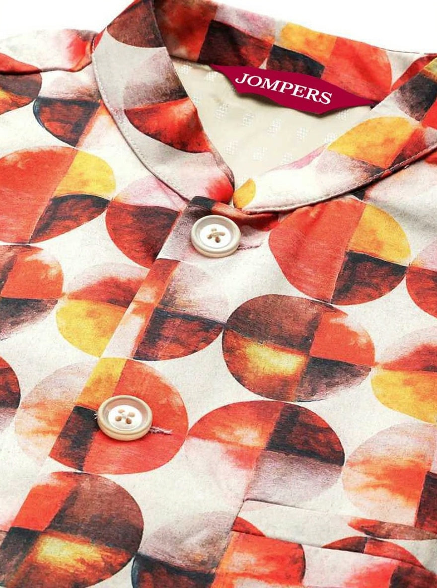 Silk Blend Ethnic Wear Nehru Jacket ( WaistCoat 3003Orange )