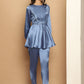 Women's Embroidered A-line Top and Trouser With Belt