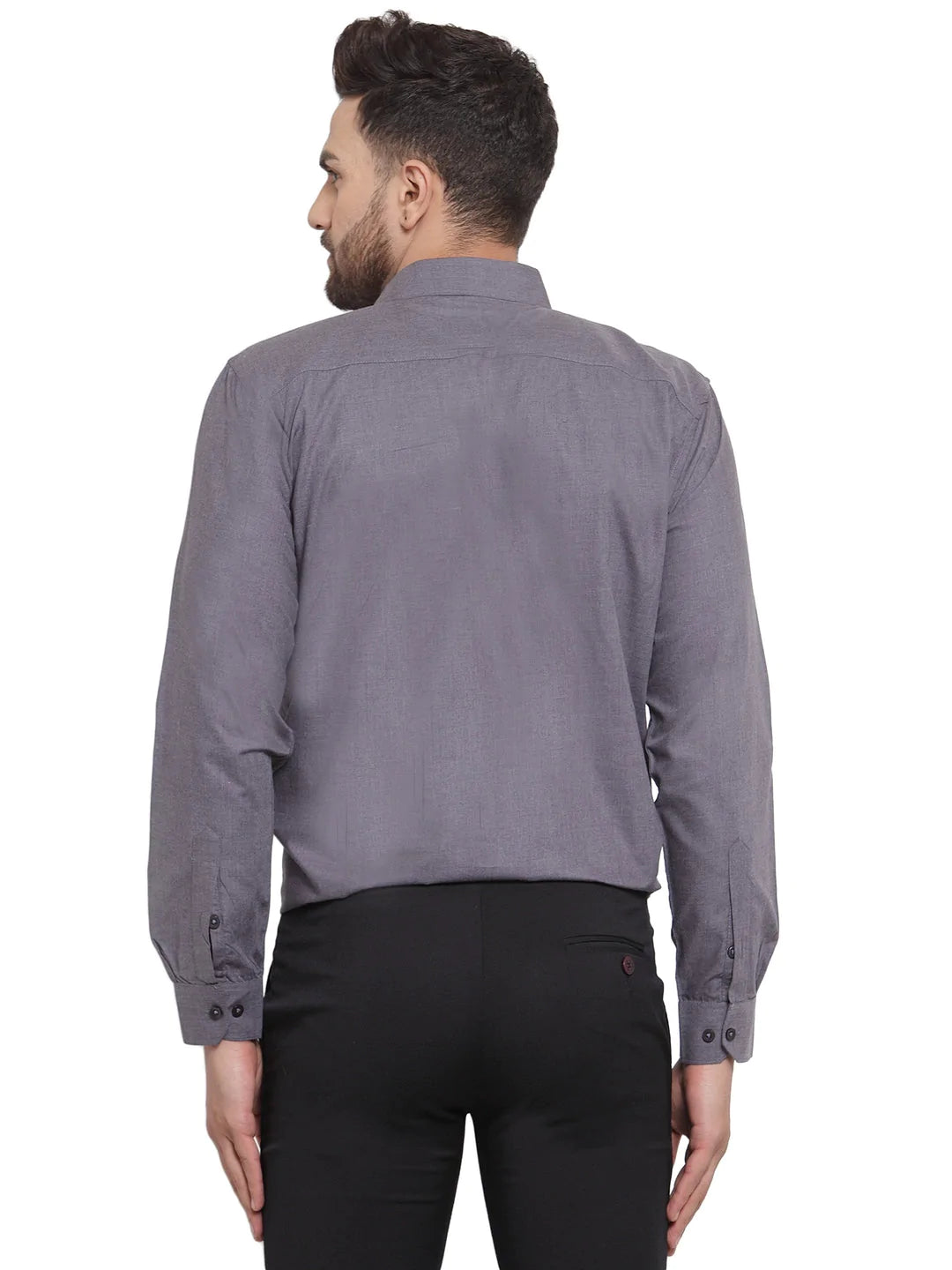 Jainish Men's Cotton Solid Charcoal Grey Formal Shirt's ( SF 361Charcoal )