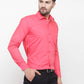 Jainish Men's Cotton Solid Coral Red Formal Shirt's ( SF 361Coral )