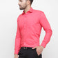 Jainish Men's Cotton Solid Coral Red Formal Shirt's ( SF 361Coral )