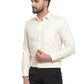 Jainish Men's Cotton Solid Cream Formal Shirt's ( SF 361Cream )