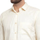Jainish Men's Cotton Solid Cream Formal Shirt's ( SF 361Cream )