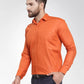 Jainish Men's Cotton Solid Dark Orange Formal Shirt's ( SF 361DO )