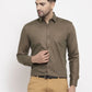Jainish Men's Cotton Solid Dark Brown Formal Shirt's ( SF 361Dark-Brown )