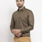 Jainish Men's Cotton Solid Dark Brown Formal Shirt's ( SF 361Dark-Brown )