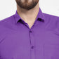 Jainish Men's Cotton Solid Purple Formal Shirt's ( SF 361Purple )