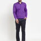 Jainish Men's Cotton Solid Purple Formal Shirt's ( SF 361Purple )