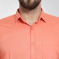 Jainish Men's Cotton Solid Starfish Orange Formal Shirt's ( SF 361Starfish-Orange )