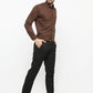 Jainish Coffee Formal Shirt with black detailing ( SF 411Coffee )