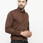 Jainish Coffee Formal Shirt with black detailing ( SF 411Coffee )