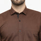 Jainish Coffee Formal Shirt with black detailing ( SF 411Coffee )
