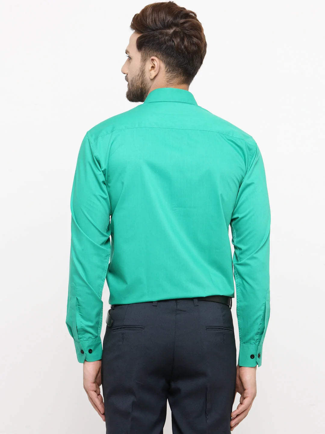 Jainish Green Formal Shirt with black detailing ( SF 411Green )