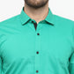 Jainish Green Formal Shirt with black detailing ( SF 411Green )