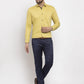 Jainish  Lime Yellow Formal Shirt with black detailing ( SF 411Lime )