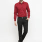 Jainish Maroon Formal Shirt with black detailing ( SF 411Red )