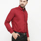 Jainish Maroon Formal Shirt with black detailing ( SF 411Red )