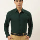Jainish Olive Green Formal Shirt with black detailing ( SF 411Olive )