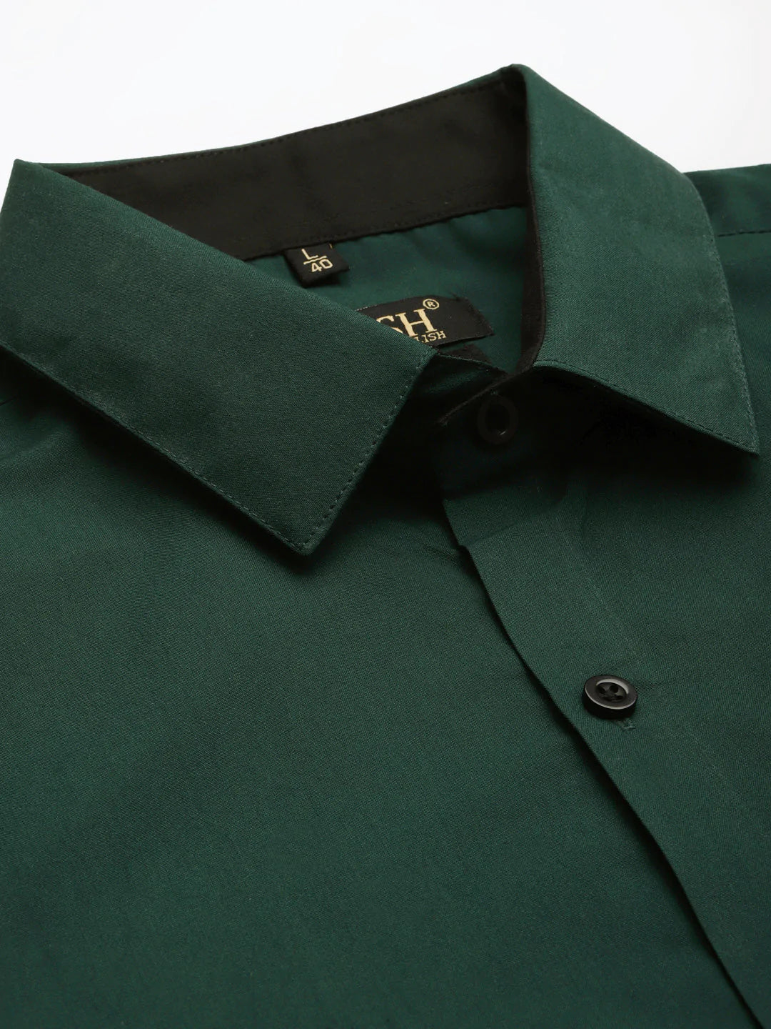 Jainish Olive Green Formal Shirt with black detailing ( SF 411Olive )