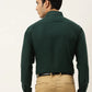 Jainish Olive Green Formal Shirt with black detailing ( SF 411Olive )
