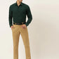 Jainish Olive Green Formal Shirt with black detailing ( SF 411Olive )