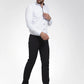 Jainish White Formal Shirt with black detailing ( SF 411White )
