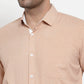 Jainish Light-Brown Formal Shirt with white detailing ( SF 419Light-Brown )