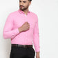 Jainish Pink Formal Shirt with white detailing ( SF 419Pink )