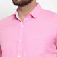 Jainish Pink Formal Shirt with white detailing ( SF 419Pink )