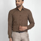 Jainish Coffee Brown Printed Formal Shirt ( JSF 426Coffee )
