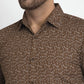Jainish Coffee Brown Printed Formal Shirt ( JSF 426Coffee )